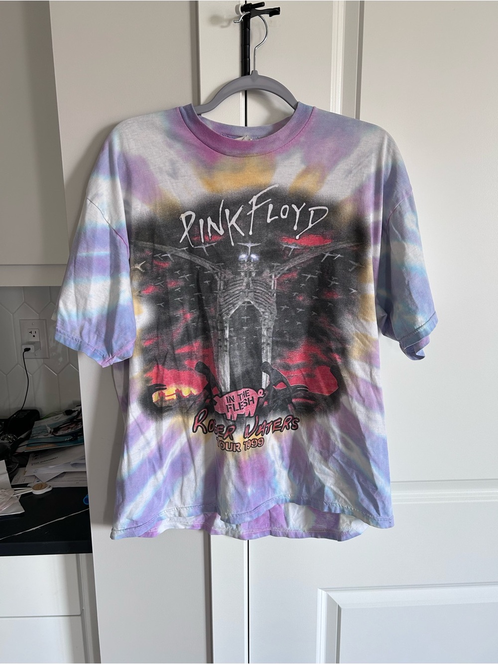 Vintage 1999 Tour Pink Floyd Roger Waters In The Flesh Jerzees Tie Dye Tee Rare